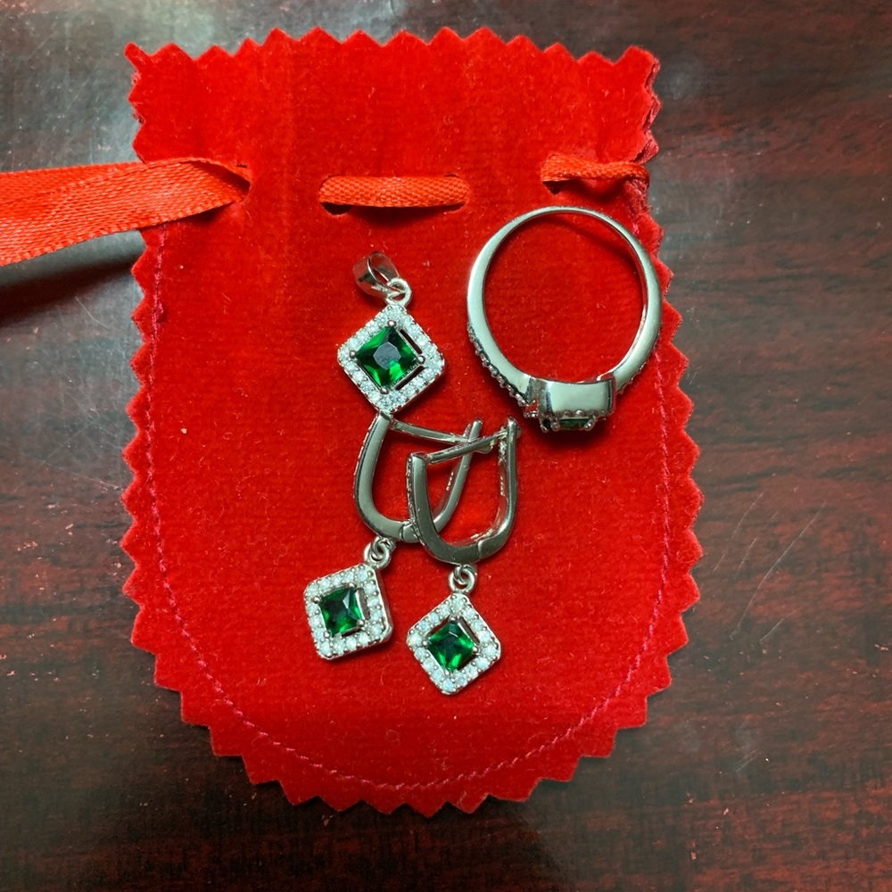 Sterling Silver 3 Piece Ring, Earring, and Pendant